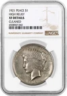 1921 High Relief $1 Silver Peace Dollar NGC XF Details Cleaned Key Date Coin #42