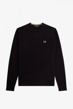 Fred Perry Maglione Girocollo Classico Nero - Taglia XL Abbigliamento Uomo