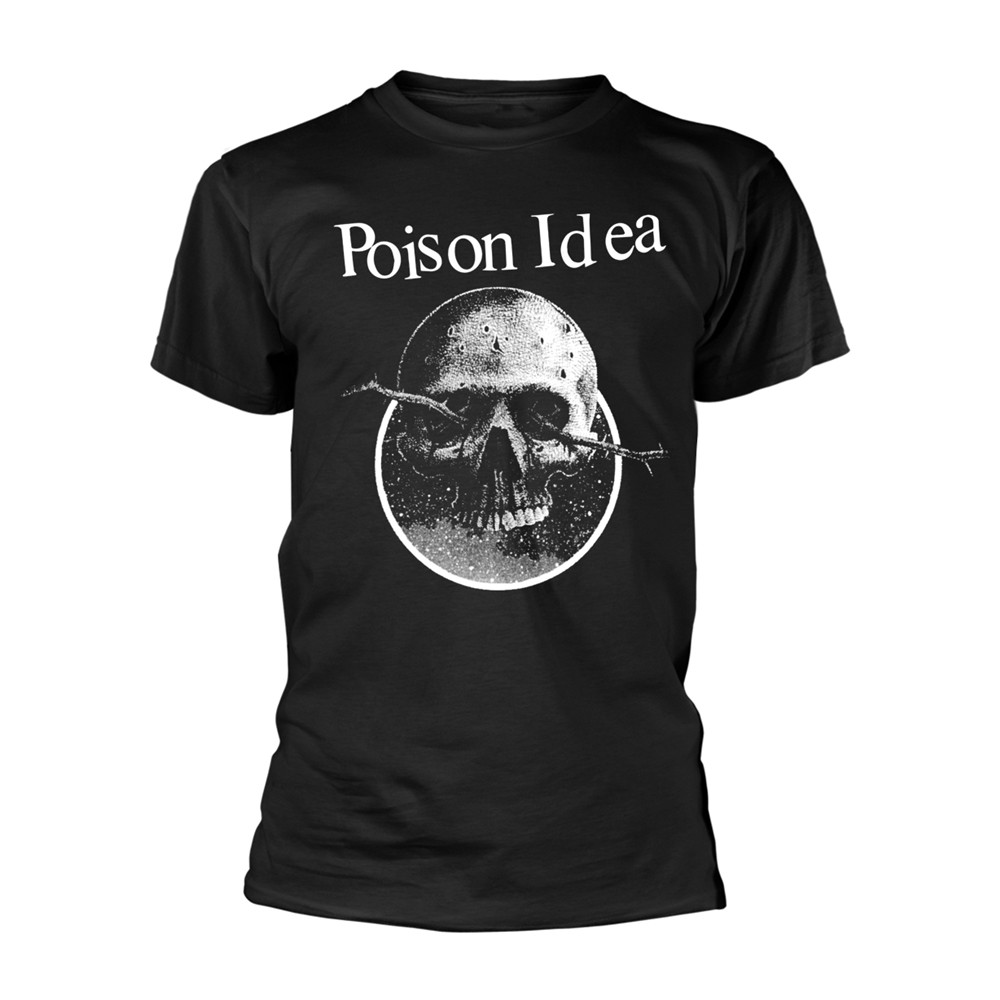 ЧЕРНАЯ футболка с логотипом POISON IDEA - ЧЕРЕП среднего размера