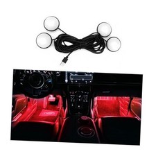 Car Interior LED Light, 4 in 1 Super Bright Automotive Ambient Neon Light Red