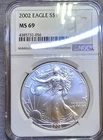 2002 $1 American Silver Eagle NGC MS69 Brown Label