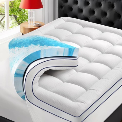 #ad Premium Dual Layer 4 Inch Memory Foam Mattress Topper 2 Inch Gel Memory Foam an $49.99