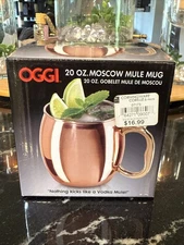 Oggi Moscow Mule Copper Plated Mug with EZ-Grip Handle, 20-Ounce