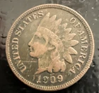 1909 Black “Full Liberty” Indian Head Cent Penny “Sold As Pictured” FAST S&H 876