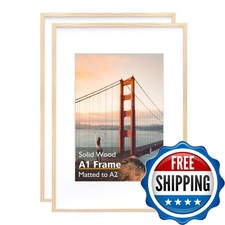 KINLINK A1 Picture Frame Natural Wood Solid Wood Acrylic Plexiglass Without Mat