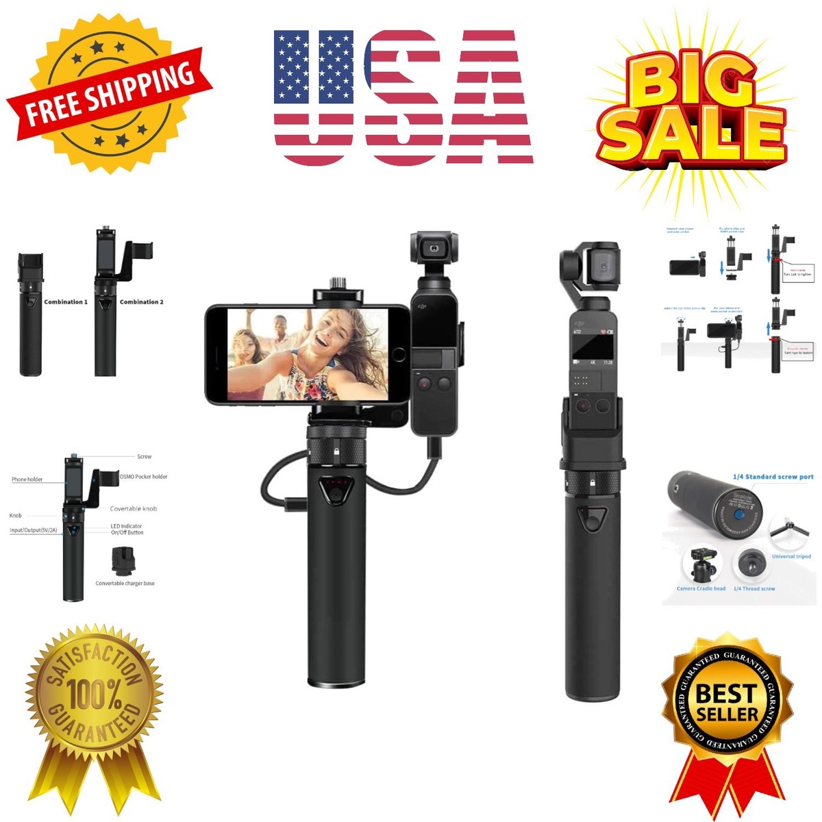 Portable Osmo Pocket 2 PowerStick Power Bank Compatible for DJI 