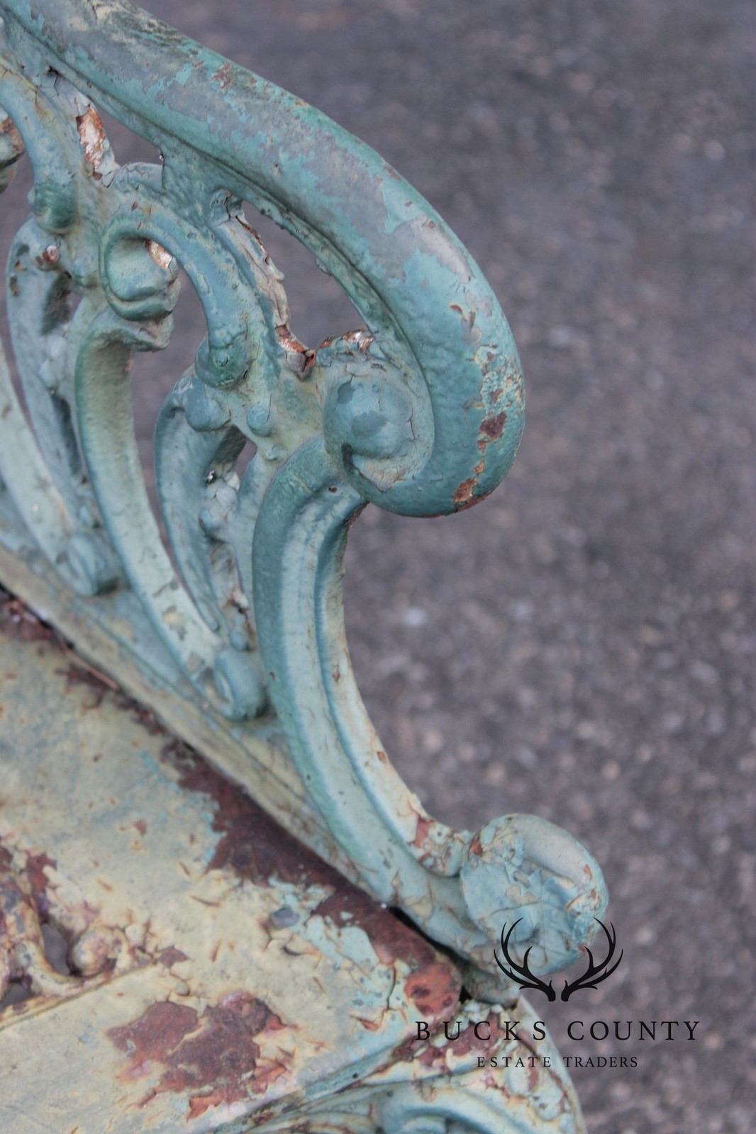 Antique Cast Iron White House Rose Garden Bench