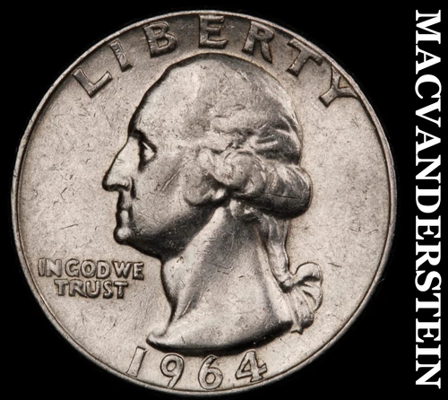 1964 Washington Quarter- Silver- Scarce Better Date No Reserve #J2535
