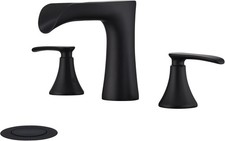 Two Handle 8inch Waterfall Bathroom Faucet Black, Waterfall Faucet, Widespread B
