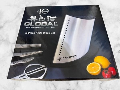 Global G-52AN5 - 40th Anniversary 5 Pc Knife Block Set NEW SHIPPING