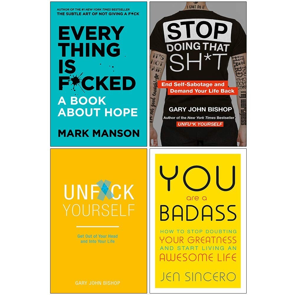 Every Thing Is Fcked, Stop Doing, Unf*ck & You Are a Badass 4 Books Set New