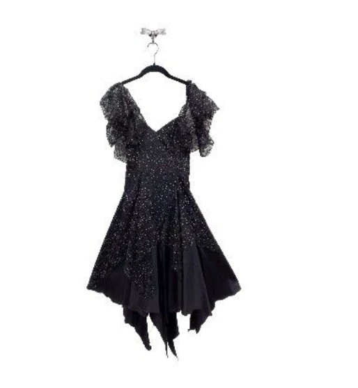 Vestido Pañuelo De Colección Años 80 Matiz Bruja Gótico Dorado Brillante Stevie Nicks Glam 3 Foto 2 de 4