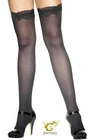 Ladies Thigh High Black Stockings with Lace Top Halloween Fancy Dress Accessory