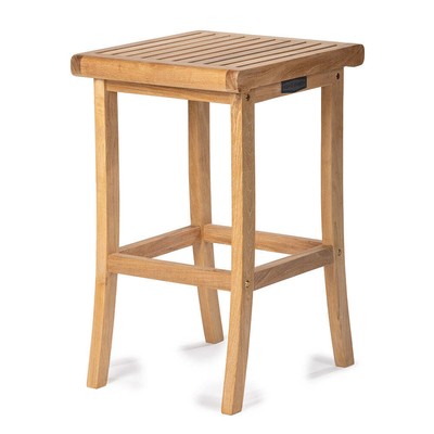 Ash & Ember Acadia Grade A Teak 30'' Barstool, 19.5''x17.75'' Flat Bench