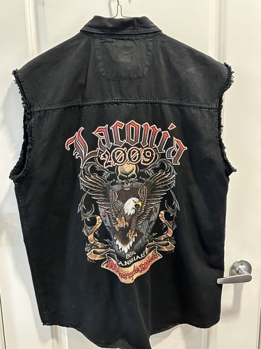 Biker Design Cut Off Sleeves Sleeveless Men’s XL Laconia 2009 86th Bike Week - Picture 2 of 5