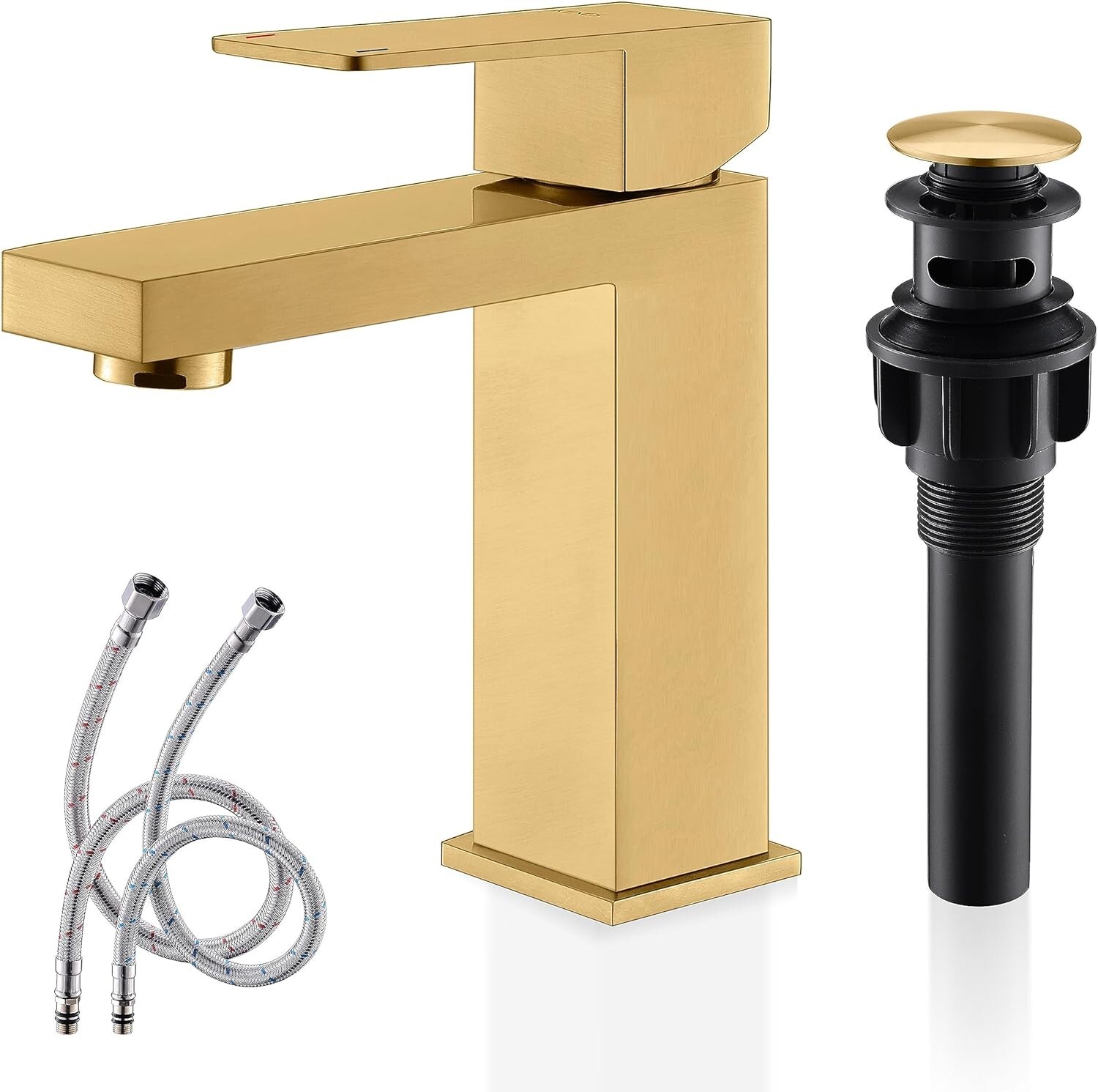 KENES Brushed Gold Single Hole Bathroom/Kitchen Faucet, Gold Single Handle - New