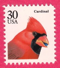 1991 RED CARDINAL STAMP AMERICAN WILDLIFE 30c US POSTAGE USPS BIRD NATURE MNH
