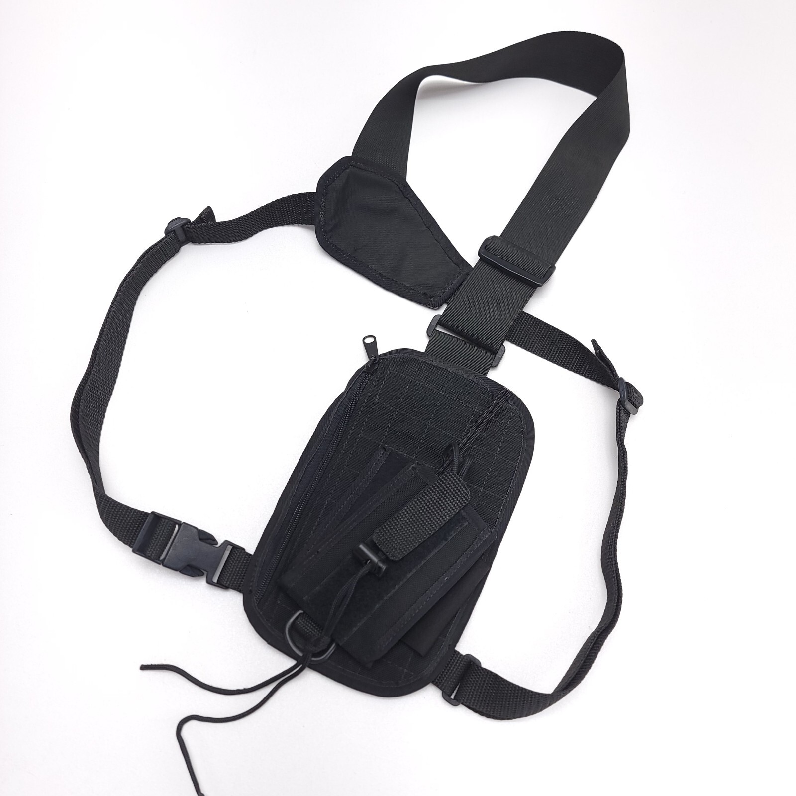 Western Case Walkie-Talkie Harness Shoulder Pack Rig Case Black Chest Mount