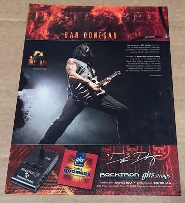DAN DONEGAN of DISTURBED - GHS Strings / Rocktron - 2009 Print Advertisement