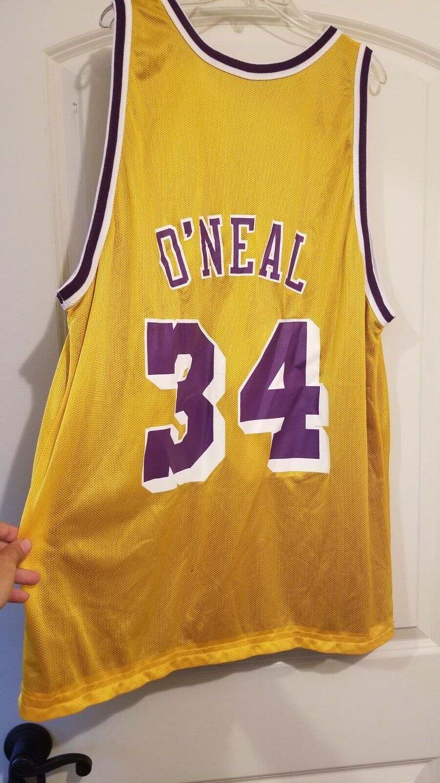Champion LA Signed Lakers Shaquille O'neal Reversible Jersey 44 L Shaq Kobe