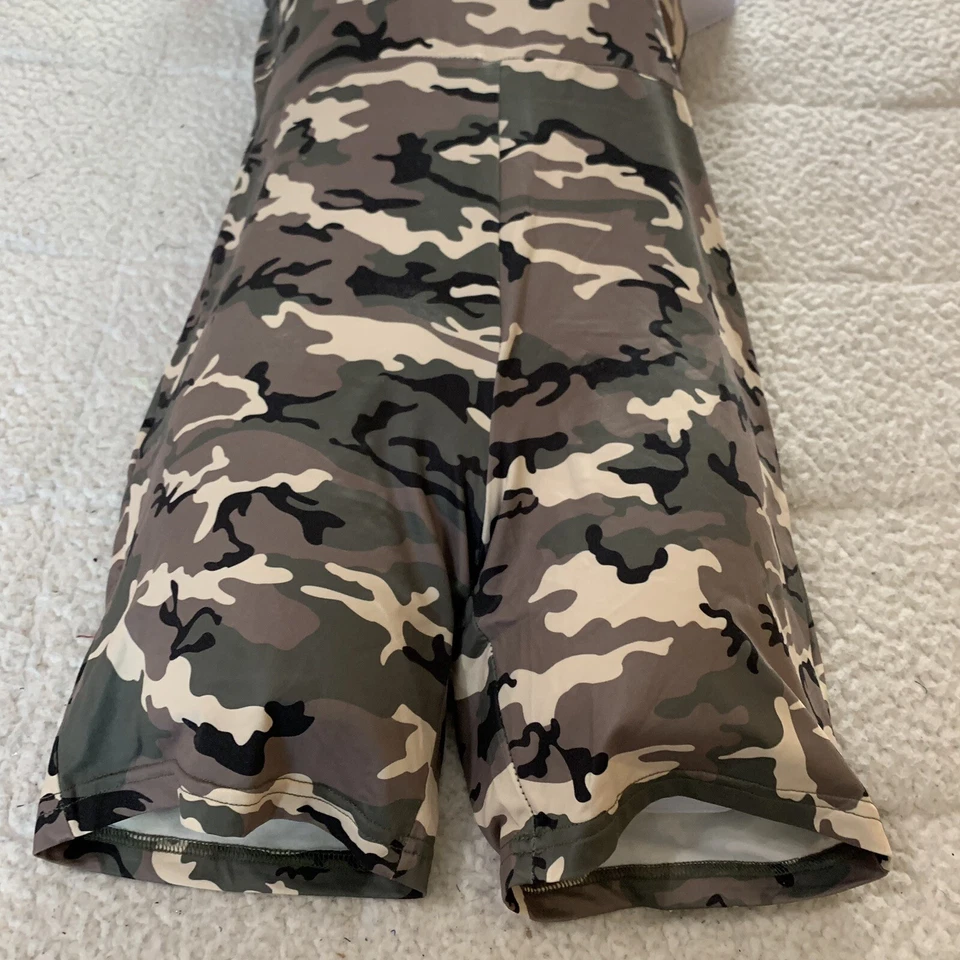 Sexy Camuflaje Estampado Mameluco Bodycon Mono Pantalones Cortos Body Gimnasio Entrenamiento Mediano Foto 3 de 4