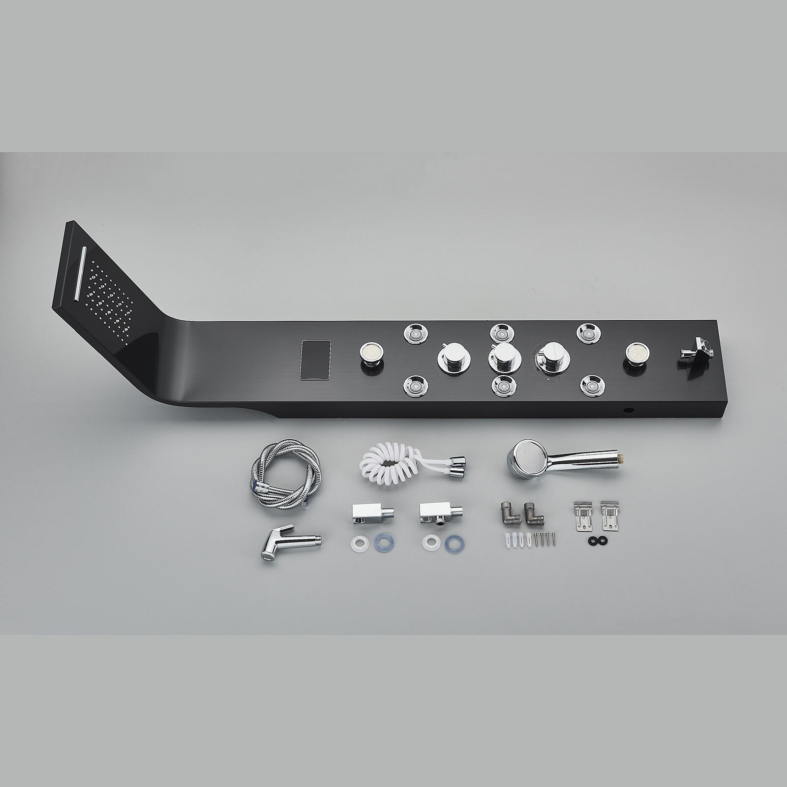 ELLO&ALLO Oil Rubbed Bronze LED Shower Panel Rain&Waterfall Tower Massage System