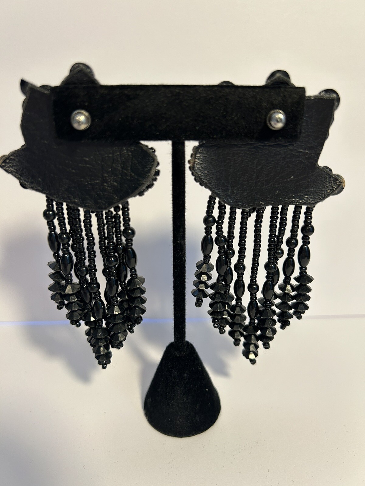 Vintage 1980s Statement Dangle Flower Sequin Earr… - image 2