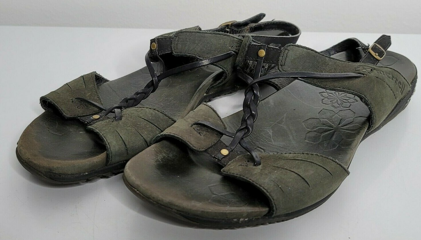 MERRELL scarpe sandali neri intrecciati con cinturino donna taglia 7