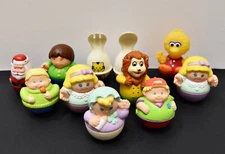 LOT~  11 Playskool Weebles Wobble Toys Fork Spoon Baby Boy Girl Hasbro 1987 2000