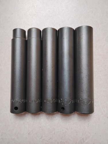 MAC Tools impact sockets, extra deep, 1/2" drive, 5 piece, 1/2" - 3/4"