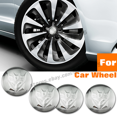 Car Steering Wheel Hub Cap Centre Cover for Transformer Decepticon Emblem Silver 