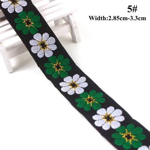 1 Roll Vintage Floral Brocade Jacquard Ribbon Trim Fringe DIY Upholstery Crafts - Picture 15 of 19