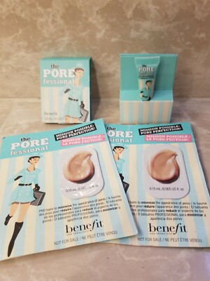 4 BENEFIT POREfessional PRO Balm Minimize PORES  2  .1oz/3ml BNIB + 2 .15ml CARD