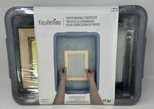 Paper Making STARTER Kit, 11 PC, RECOLLECTIONS, BIN SPONGES MOULD DECKLE ROLLER+