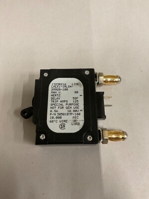 Airpax DC Circuit Breaker LMLK1-1RLS4-29928-100 100A 80VDC 1P Used