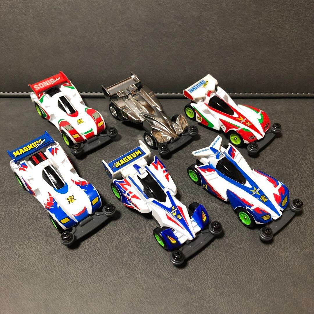 Mini 4WD Chara Tomica Cyclone Magnum set 6 cards set F/S from