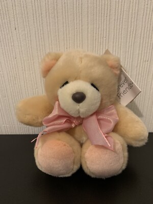 Forever Friends Plüschbär mit rosa Schleife mit Etikett 