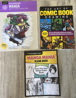 Lot of 3 Learn to Draw Books Paperbacks Manga And Comic Books BNWT
