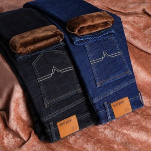 Pantalones Vaqueros De Invierno Moda De Hombre Con Terciopelo Gruesos  Elásticos | eBay