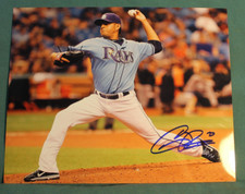 RAMOS, CESAR  2011-2014  TAMPA BAY RAYS   SIGNED BASEBALL PHOTO