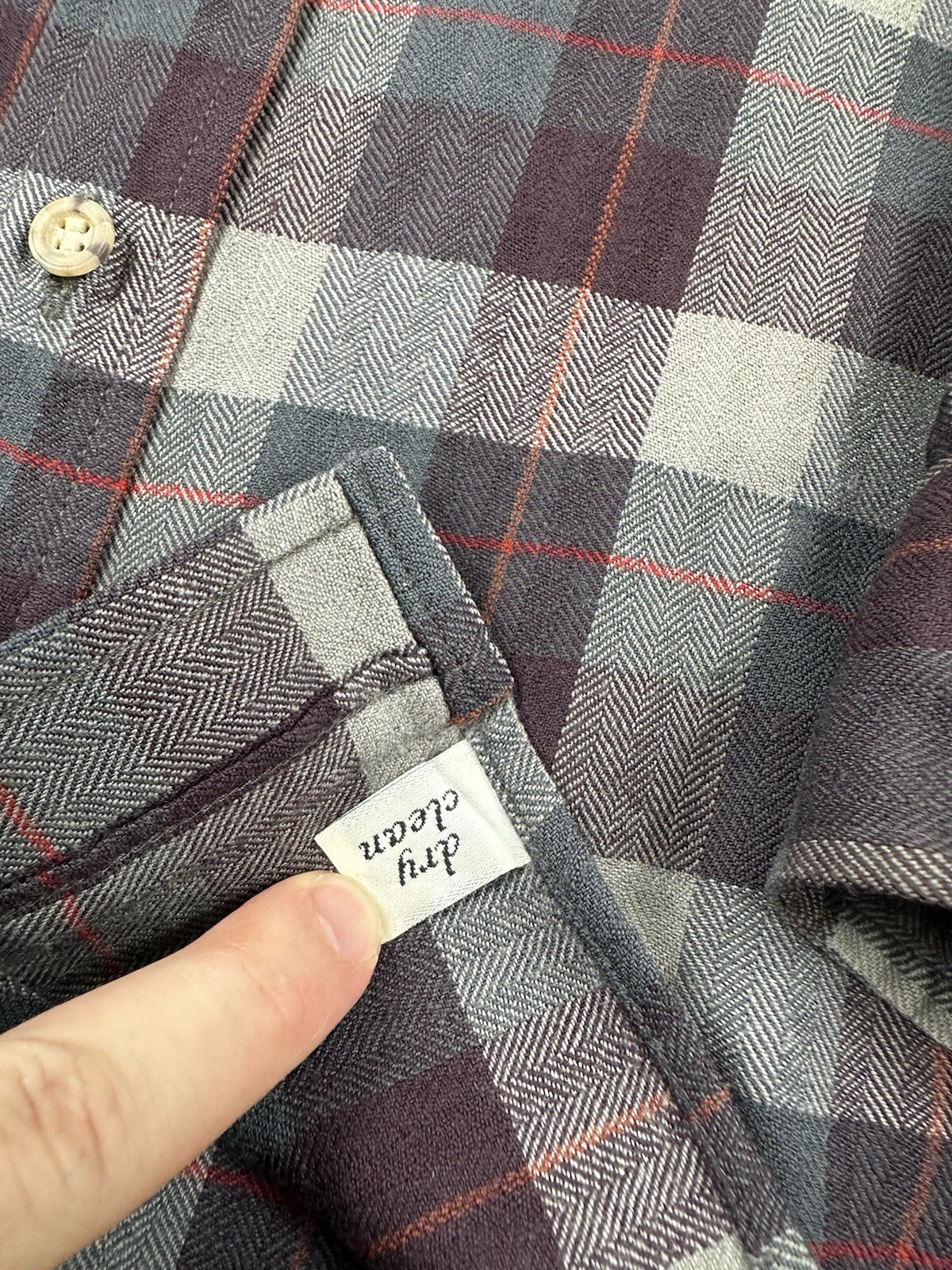 Pendleton Gray Purple Checked Lobo Wool Button Fr… - image 5