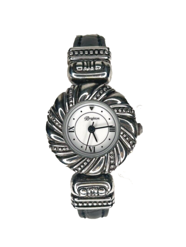 #BRIGHTON Verona Watch Women Black Leather Band 24mm