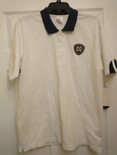 Notre Dame Adidas Mens M Performance Polo White Navy Blue Polo Shirt