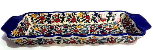 Palestinian Earthware Rectangular Colored Handmade Decorative