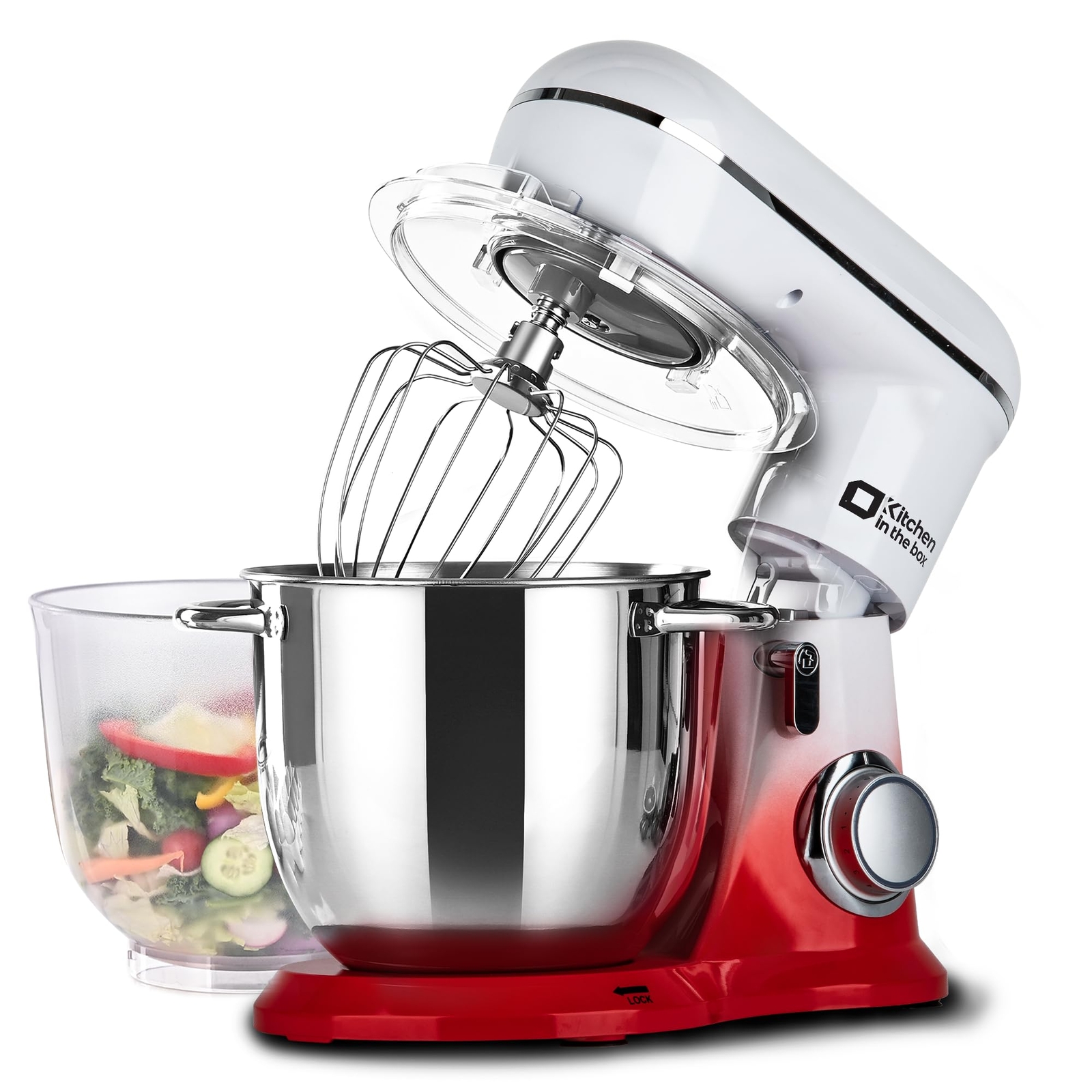 5QT + 4.5QT Stand Mixer with 10 Speeds Dual Bowl Electric Kitchen Food Mixer-image