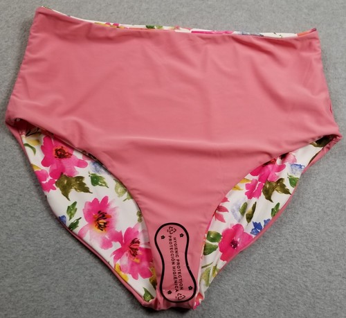 Coral Reef Bikini Bottom Women’s 22 24 Floral High Waist Beach Swimwear Lined - Picture 3 of 11