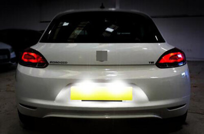 Fits For Scirocco 2008-2013 Xenon White LED Number Plate License Light 2Ps Bulbs