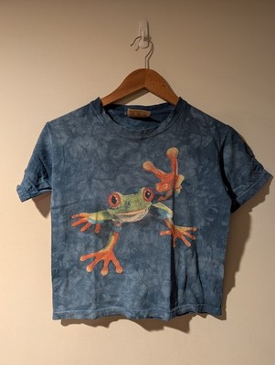 Vintage 2004 The Mountain Frog Animal Nature Kids Blue Medium T-Shirt