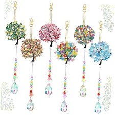 6 Pcs Tree of Life Diamond Art Suncatchers Kits for Adults Double Sided Tree