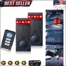 108dB Wireless Anti-Theft Car Alarm with Red Light Remote Control - 2 Alarms